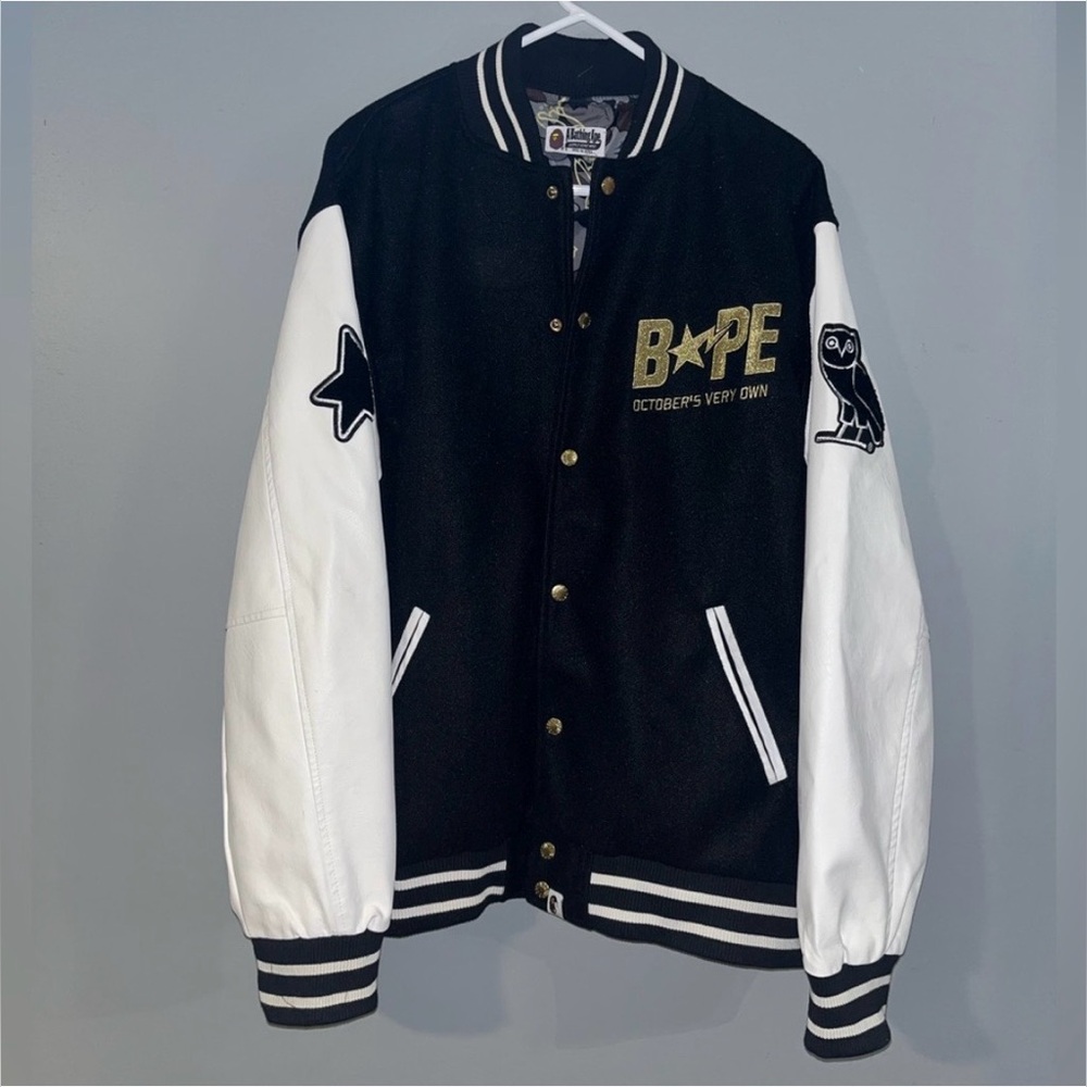 BAPE x OVO Varsity Jacket a bathing ape x October’s Very Own RARE Limited Collab